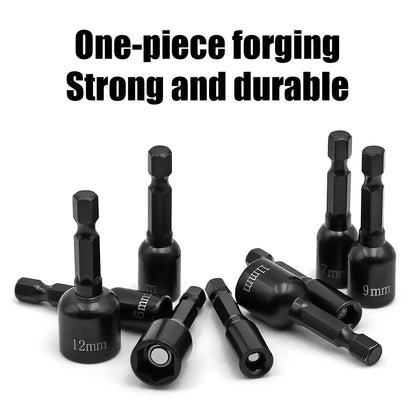 9Pcs Metric Nut Driver Set – 1/4” Hex Socket Drill Bits & Chuck Adapter Set for Electronics & Precision Tool Work
