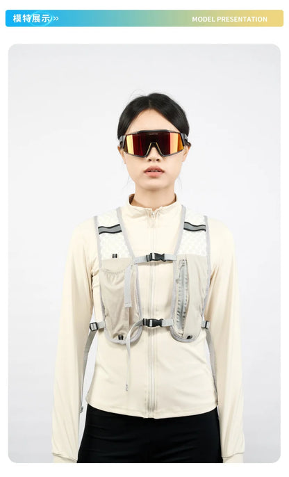 Lightweight Reflective Running & Biking Vest | Hydration Chest Pack with Phone Storage Pocket