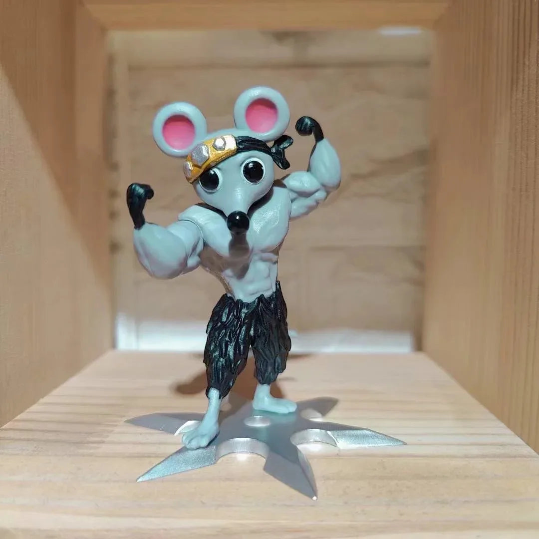 Anime Muscle Mouse Figurine – 8cm Collectible Figure Toy for Kids, Holiday Gift Model