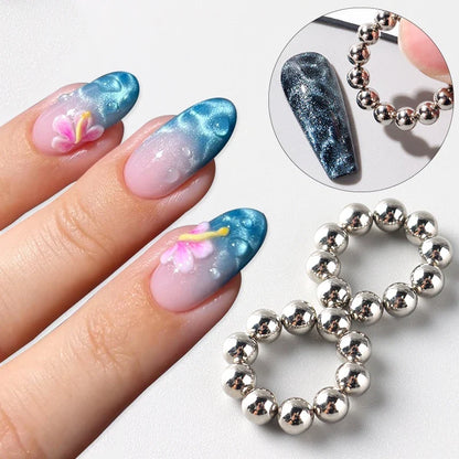 Ocean Wave Cat Eye Nail Magnetic Beads - Shiny Flower Marble Water Ripple Effect DIY Manicure Tools 10/20PCS