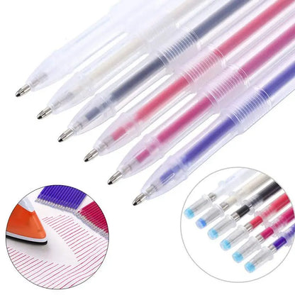 10Pcs Heat Erasable Fabric Marker Pens — Temperature Disappearing Pens for DIY Sewing, Craft & Fabric Marking
