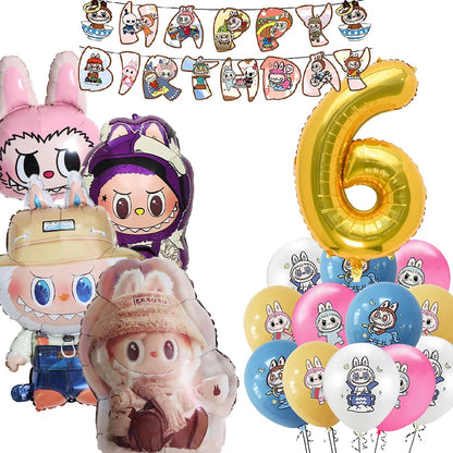 Doll Birthday Party Supplies – Disposable Tableware, Balloons, Banner & Stickers