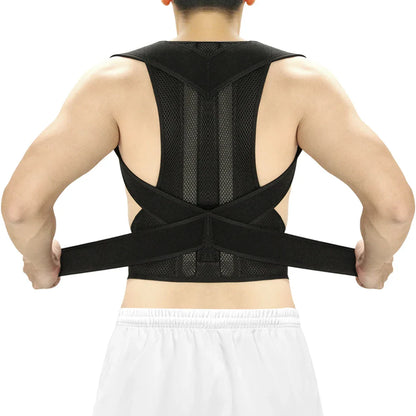 Alloy Bar Posture Corrector – Scoliosis Back Brace Spine Corset with Shoulder Therapy Support, Orthopedic Posture Correction Belt