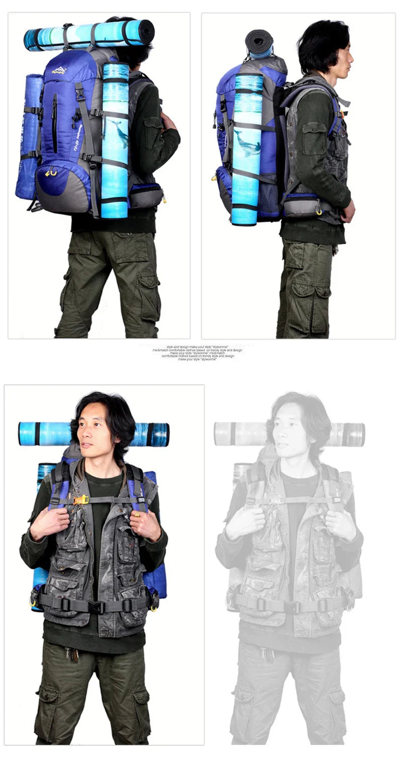 50L Hiking & Camping Backpack — Waterproof Multi-Function Trekking Bag for Women & Men