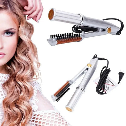 2-in-1 Professional Hair Curler & Straightening Rotating Brush – Styler Hair Styling Tool