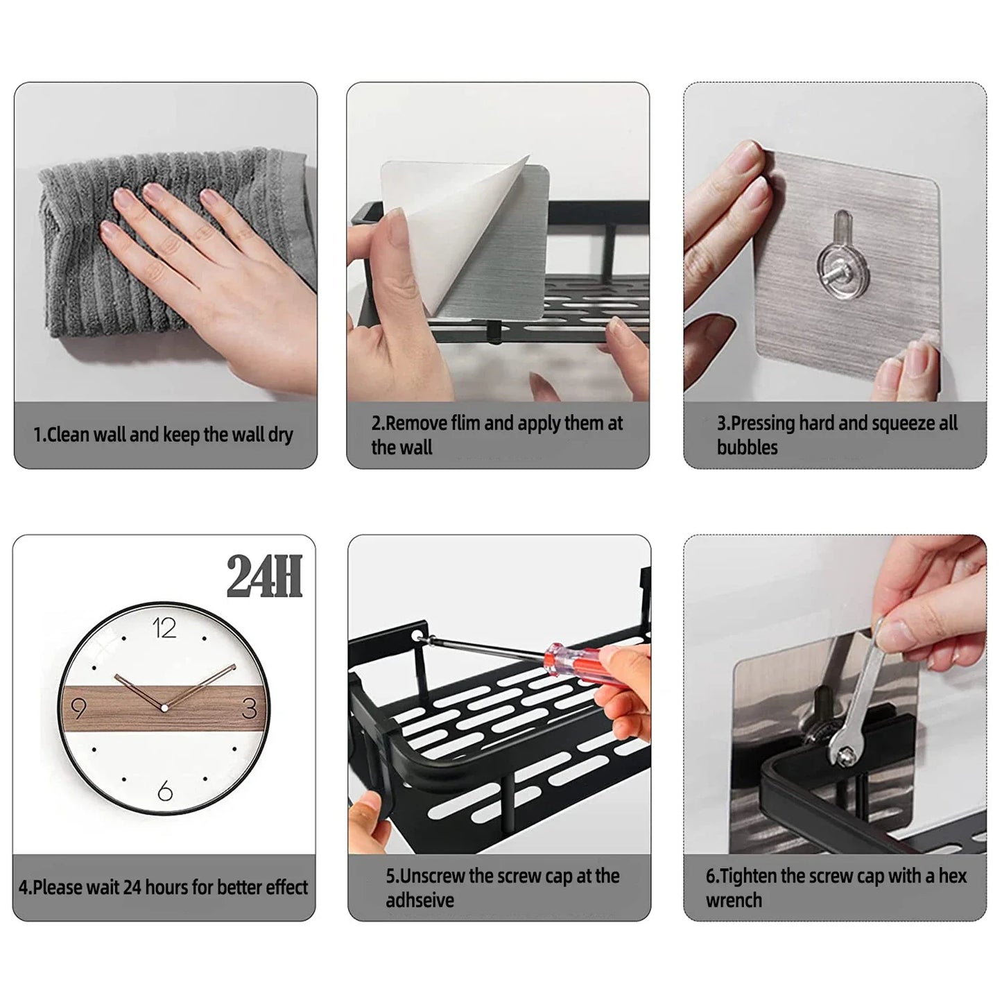 Aluminum Alloy Bathroom Shelf - No Drill Kitchen Storage Organizer, Shampoo Rack, Shower Shelf, Easy Install Bathroom Accessories