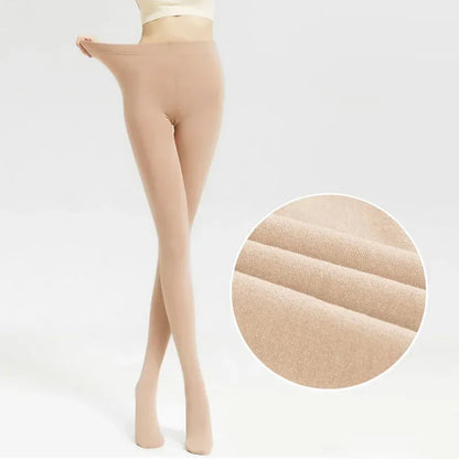 Women's Thermal Winter Tights – Fleece-Lined Sheer Velvet Pantyhose, Thick Warm Leggings with Plush Inner Layer