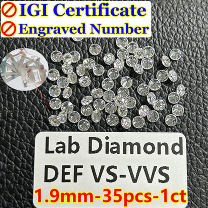 0.1–5CT Super White Lab-Grown Diamond Loose — IGI/GIA Certified, HPHT & CVD, DEFG VVS-SI, Diamond Tester Approved for Wedding Jewelry