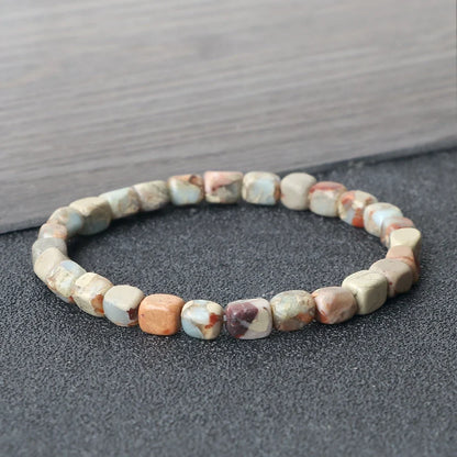 Natural Onyx Stone Bracelet - Bohemian Vintage Charm Elastic Yoga Jewelry for Women & Men