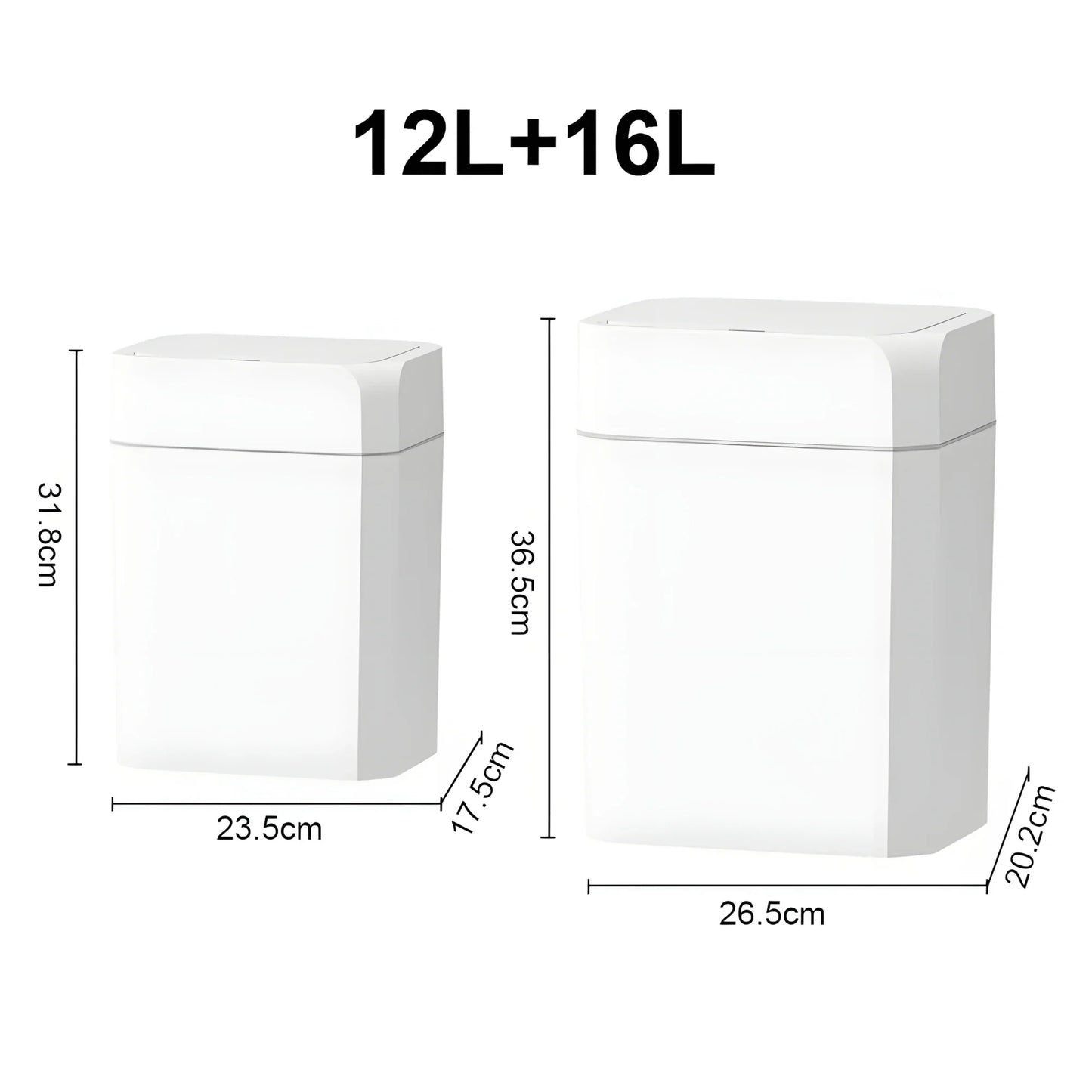 Smart Sensor Trash Can - 12/16L Automatic Anti-Odor Electric Waste Bin for Bathroom & Toilet