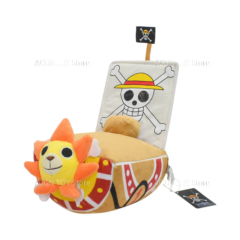 One Piece Plush Ship Toy — Thousand Sunny & Going Merry Soft Pillow for Kids, 21/37CM Birthday Gift