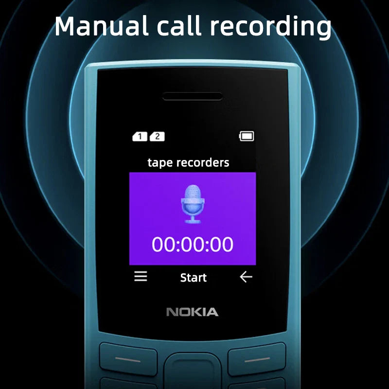 Nokia 105 4G 2023 Feature Phone – Dual SIM, 1450mAh Battery, FM Radio, Call Recording, Bluetooth 5.0, Hebrew Keyboard