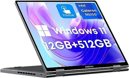 CHUWI MiniBook X 2-in-1 Laptop Tablet, Intel N150 CPU, 10.51" FHD IPS Screen, 12GB RAM, 512GB SSD, Windows 11