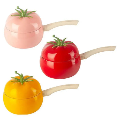 Tomato-Shaped Nonstick Frying Pan – Aluminum Saucepan for Induction & Home Kitchen Cooking