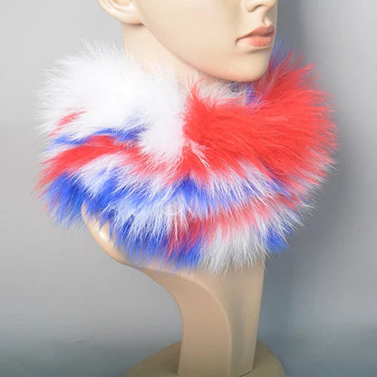 2025 Real Fox Fur Scarf and Headband – Luxury Winter Neck Warmer for Women, 100% Natural Fur, Elastic Ring Muffler