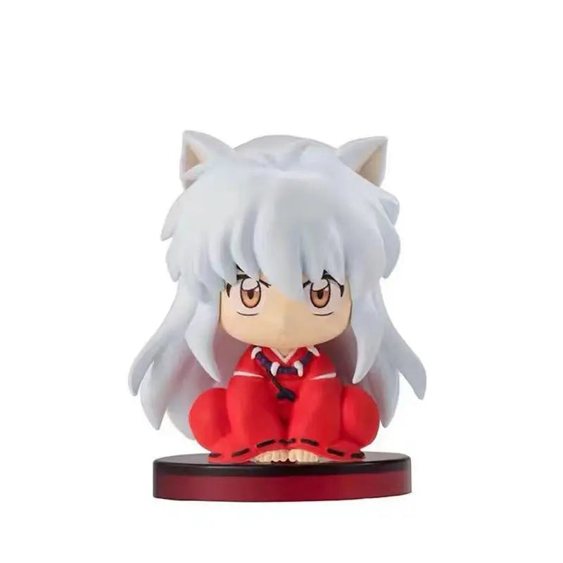 Q Version Inuyasha Figure Blind Box – Cute Sesshomaru & Kagome Sitting Model, Anime Decoration Gift for All Ages