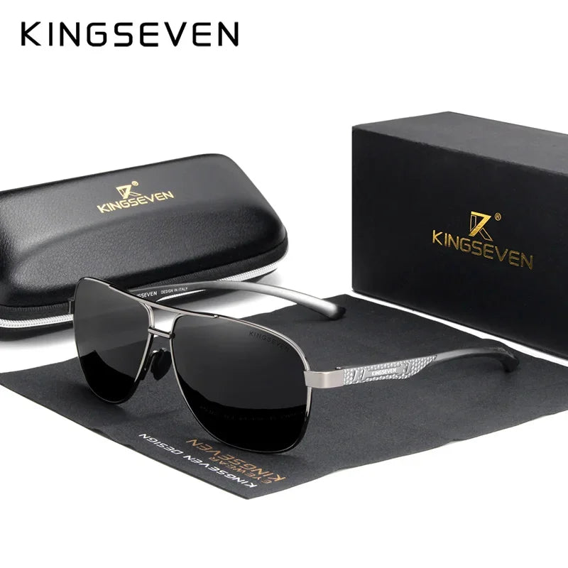 KINGSEVEN Polarized Pilot Sunglasses – UV400 HD Lens Aluminum Frame Photochromic Night Vision Eyewear for Men & Women
