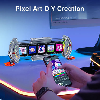 Divoom Times Gate RGB Digital Clock – Smart APP Control, WiFi, Gaming Room & Cyberpunk Office Decor