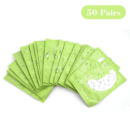 50 Pairs U-Shaped Hydrogel Eye Pads – Eyelash Extension Gel Patches for Lashes & Makeup