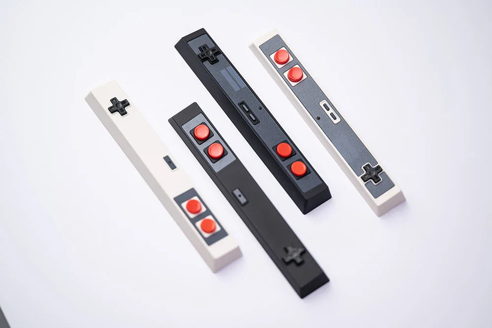 Retro Gamepad Keycap 6.25u Spacebar – Artisan ABS Keycap for MX Switches, Black & White for Mechanical Gaming Keyboards
