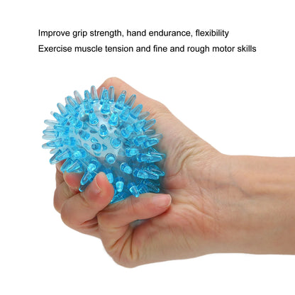 Spiky Hollow Massage Ball – Soft Transparent Stress Relief & Hand Wrist Strength Recovery Exercise Ball