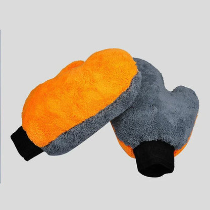Soft Car Washing Gloves – Double-Sided Fleece Microfiber Chenille, Thickened Cleaning Glove for Car Body, Windows & Tires
