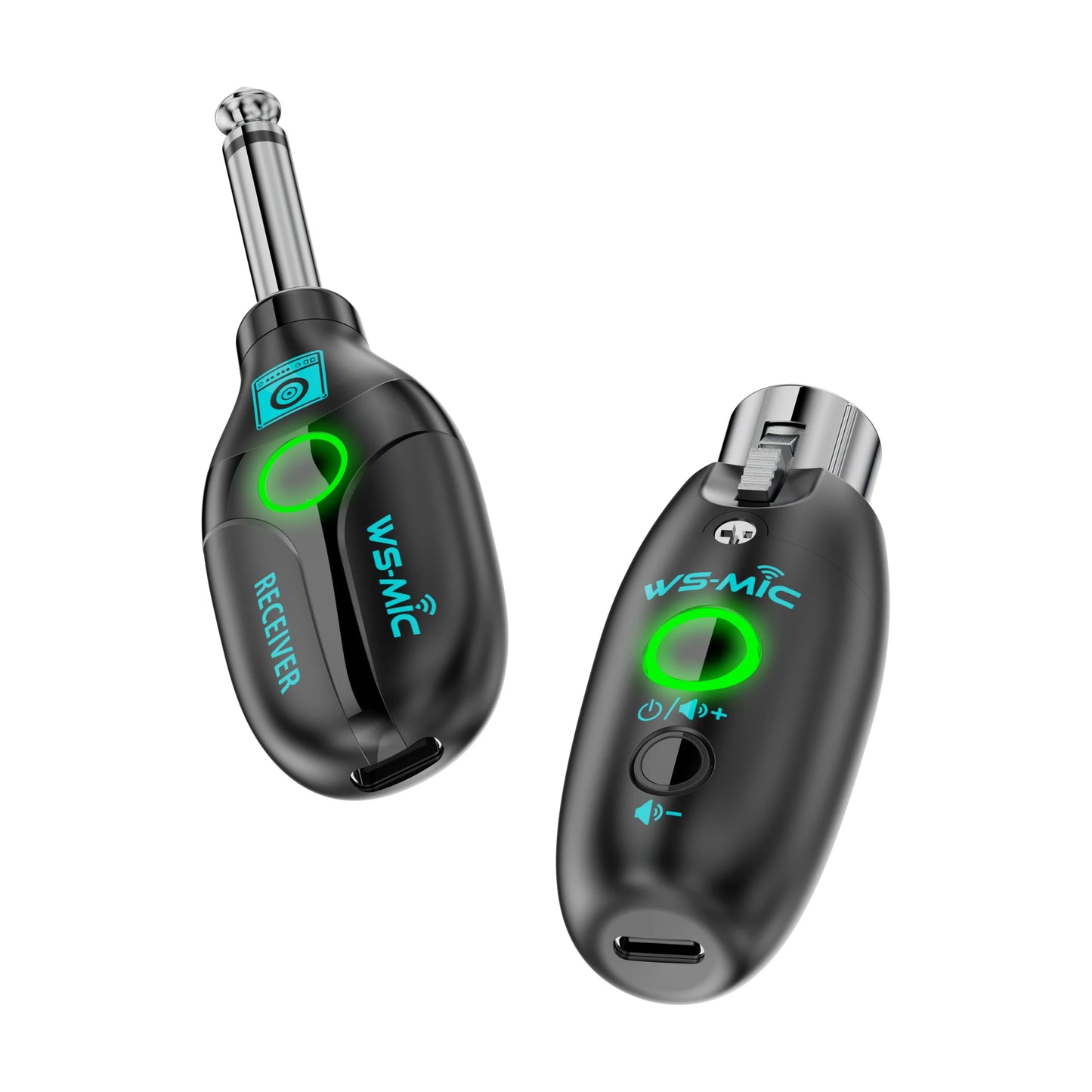 Wireless Microphone System with Dual Transmitters & Receiver – HD Sound Mobile Karaoke & PC Recording Mic Set