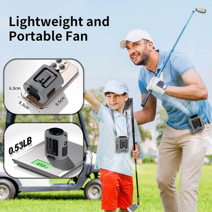 Socool 5000mAh Portable Waist & Neck Fan – 4-Speed 13000RPM Rechargeable Hanging Fan with Power Bank for Outdoor Work & Travel