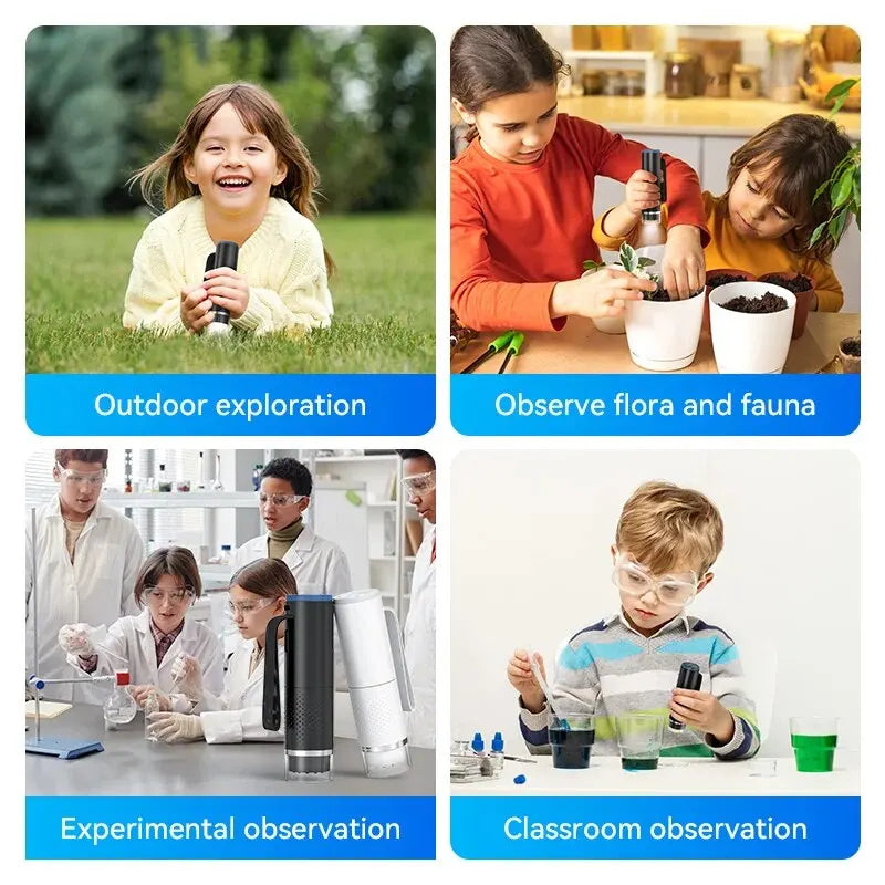 WiFi Digital Microscope Camera — 50X-1000X Zoom 2MP USB Magnifier for Skin Inspection, Repair, Android, iOS, PC