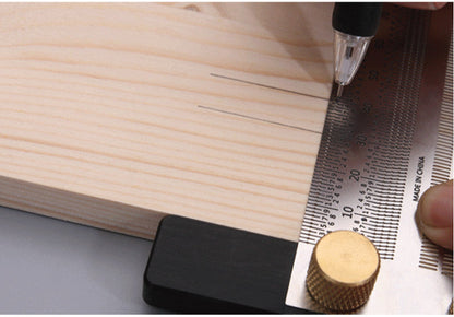 High Precision T-Type Scale Ruler — Stainless Steel Woodworking Scribing & Marking Gauge