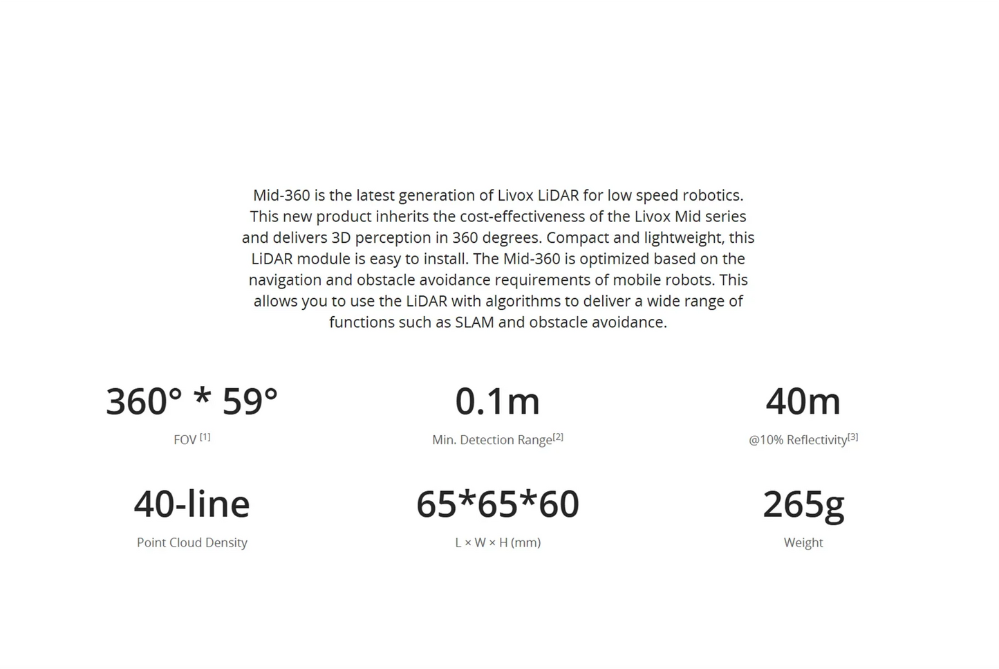 Livox Mid-360 3D LiDAR – 360° Omnidirectional Laser Detection & Ranging Device with Ultra-Large Field of View