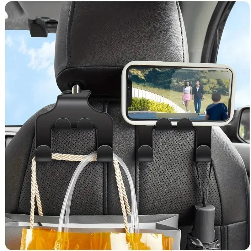 Car Back Seat Hook Phone Holder - Headrest Stand for iPhone, Samsung & All Phones