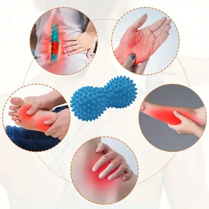 Peanut Massage Spiky Ball for Muscle Pain Relief, Foot Massager & Stress Relief Roller for Plantar Fasciitis