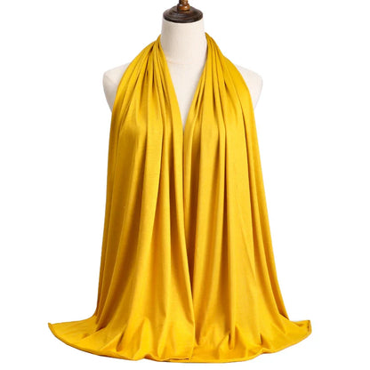 Women's Modal Cotton Jersey Hijab - Soft Solid Color Muslim Headscarf for Ramadan & Everyday Wear