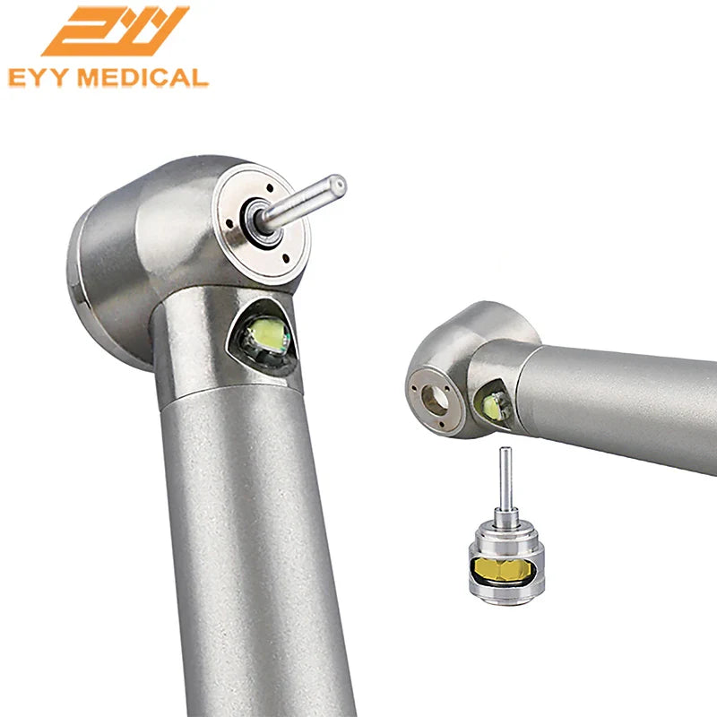 EYY Dental LED High-Speed Handpiece — Ceramic Bearing E-Generator, 2/4 Hole Stainless Steel Dental Tool