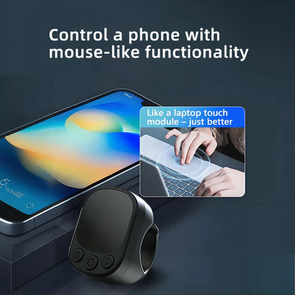 Mouse Ring Remote Control with Touchpad – Smart Automatic Screen Clicker & Scrolling Ring Device for Continuous Clicking & Control