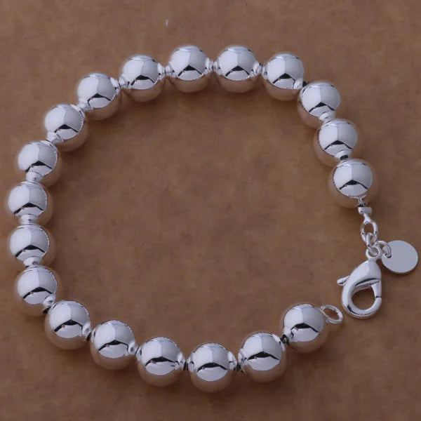 925 Sterling Silver Bead Bracelet – High-Quality Romantic Chain for Women, Fashion Jewelry Gift for Engagement, Party & Wedding