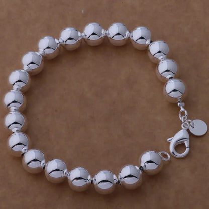 925 Sterling Silver Bead Bracelet – High-Quality Romantic Chain for Women, Fashion Jewelry Gift for Engagement, Party & Wedding