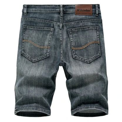 Men's Denim Shorts - 2026 Summer Stretch Slim Straight Jean Shorts in Dark Blue