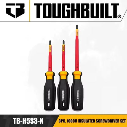 TOUGHBUILT High Torque Screwdriver – Aluminum Alloy & Steel Cutter Head with Durable Rubber Grip Handle (Tool Only)
