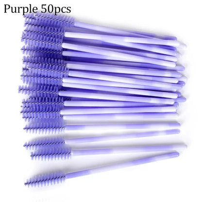 50PCS Reusable Eyelash Brushes – Mascara Wands Spoolers for False Lashes & Eyelash Extensions