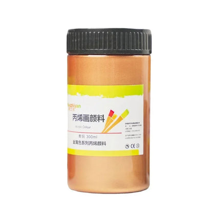 60/100ml Golden Acrylic Paint – Metal Pearlescent Waterproof Non-Fading Gypsum Glue for DIY Hand Painting