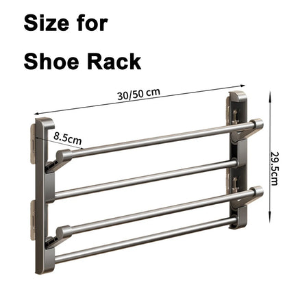Wall-Mounted Shoe Rack — Simple Bathroom Slipper & Shoe Holder, Drain Storage & Drying Organizer Hanger