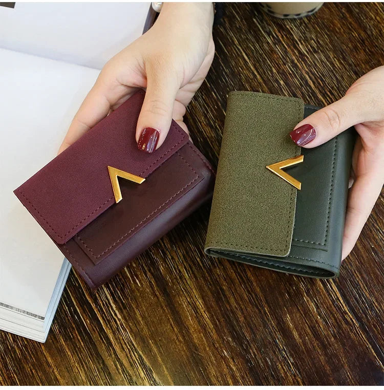 Luxury Mini Leather Wallet for Women – Small Short Fashion Purse with Credit Card Holder