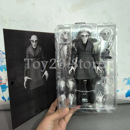 NECA Ultimate Black & White Count Orlok Nosferatu Action Figure – Horror Model Toy & Christmas Gift