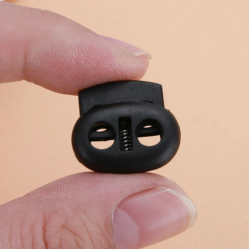 Plastic Cord Lock Stopper Toggle – Drawstring, Elastic Lanyard & Paracord Rope Clip for Bags & Garments