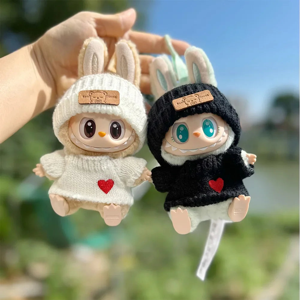 17cm Labubu Doll Clothes — Fashion Hoodies with Color Matching | Doll Accessories & Stylish Outfit