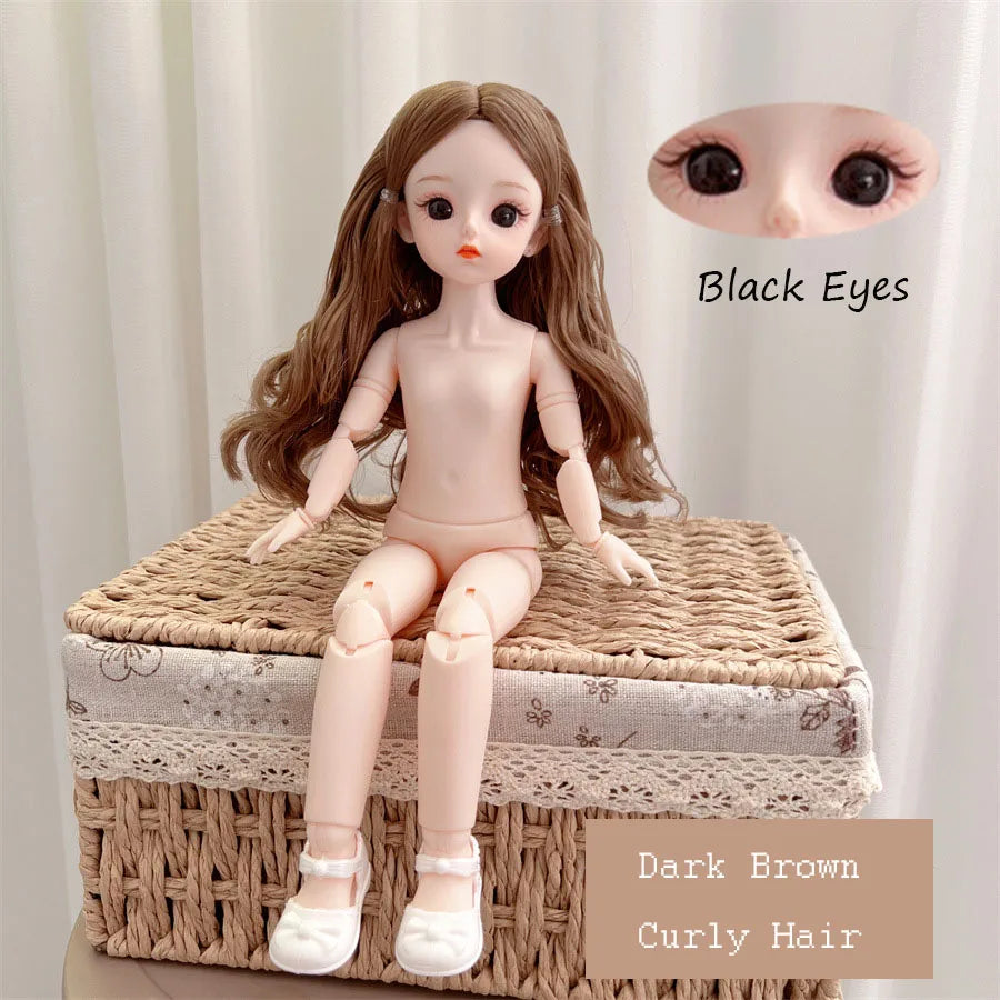 BJD 30cm Nude Doll – 1/6 Haploid Figure with Removable Joints & 3D Colorful Eyes, Birthday Gift for Girls