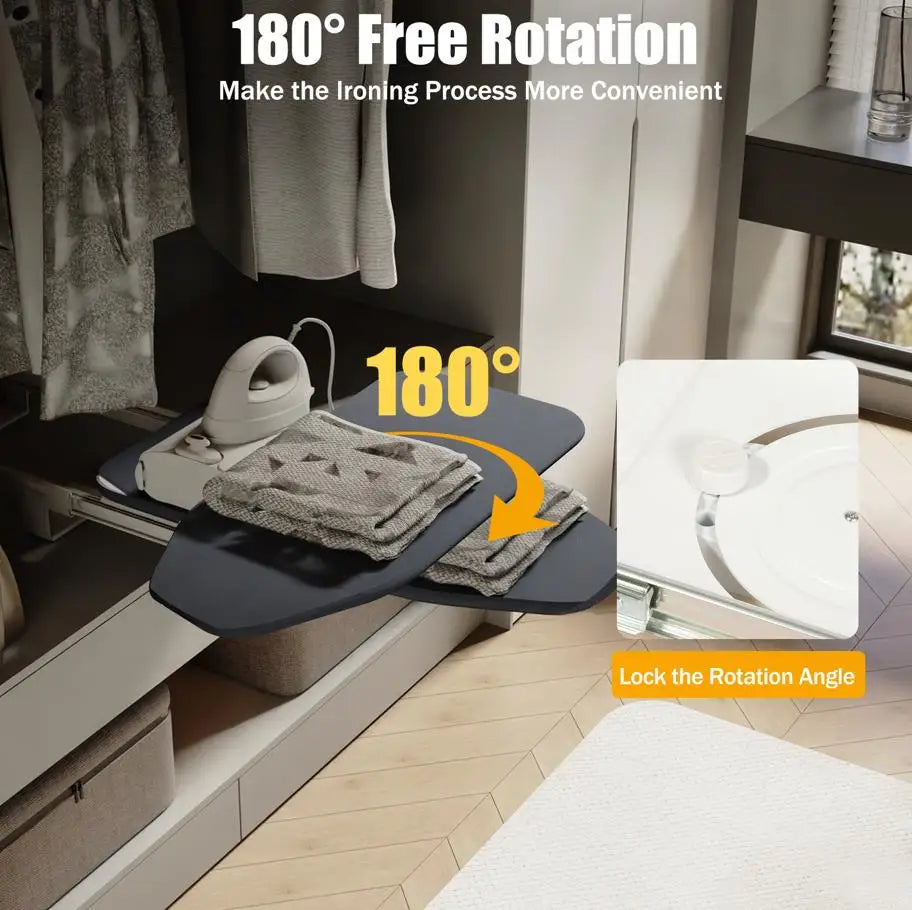 Foldable Cabinet-Mount Ironing Board | Sturdy Metal Frame 80x29.5cm Gray