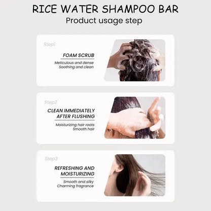Organic Rice Shampoo Bar – Oil-Free, Nourishing Hair Growth & Anti-Hair Loss